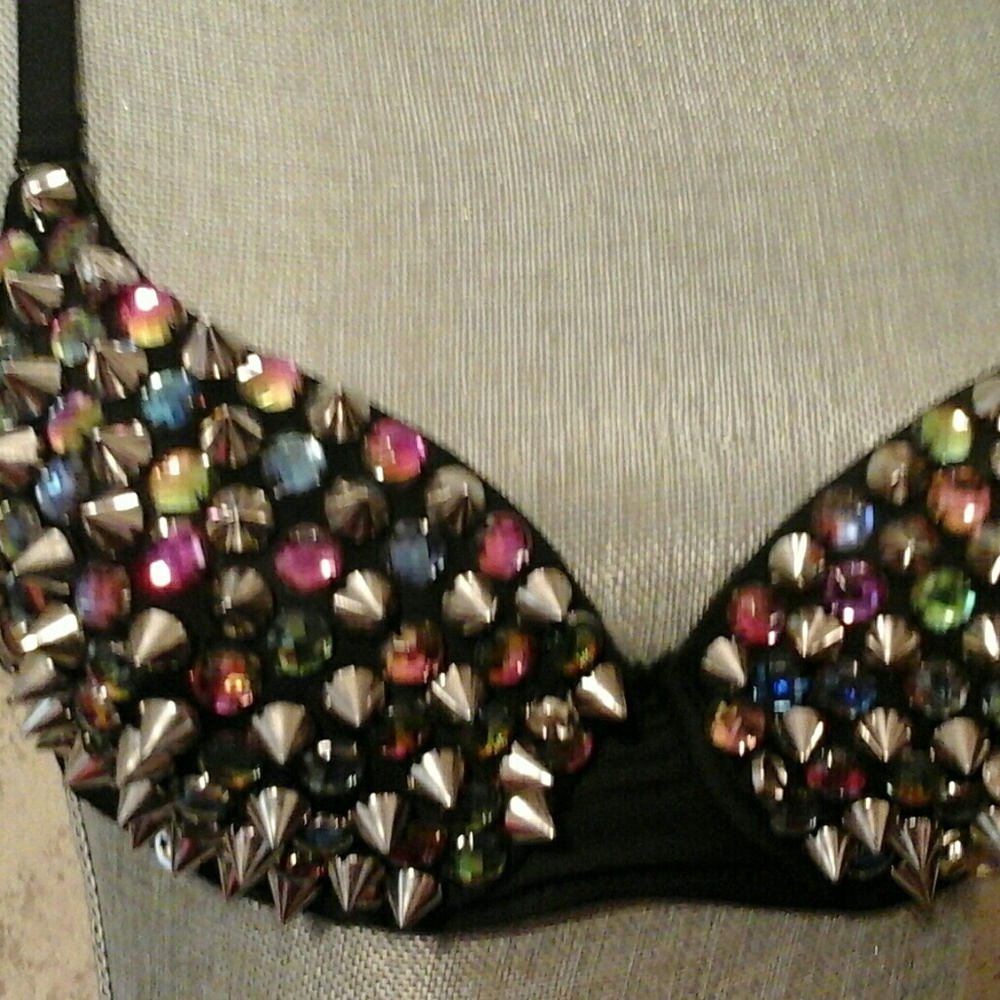 Multi-Color Jewel Studded Bra - image 5